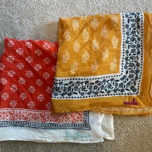Orange and Yellow Patterned Scarves Anthropologie